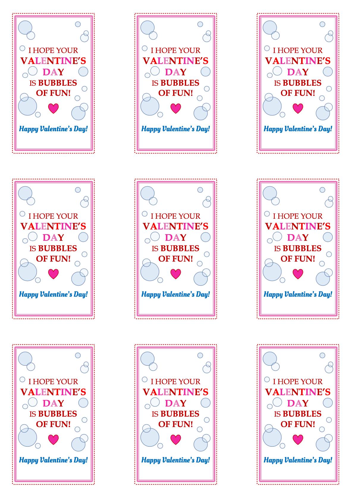 Free Diy Valentine Bubbles Printout - Peachfully Chic for FREE Printable Bubbles Valentine Printable