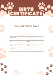 Free Dog Birth Certificate Template For Google Docs inside Free Printable Birth Certificates For Puppies