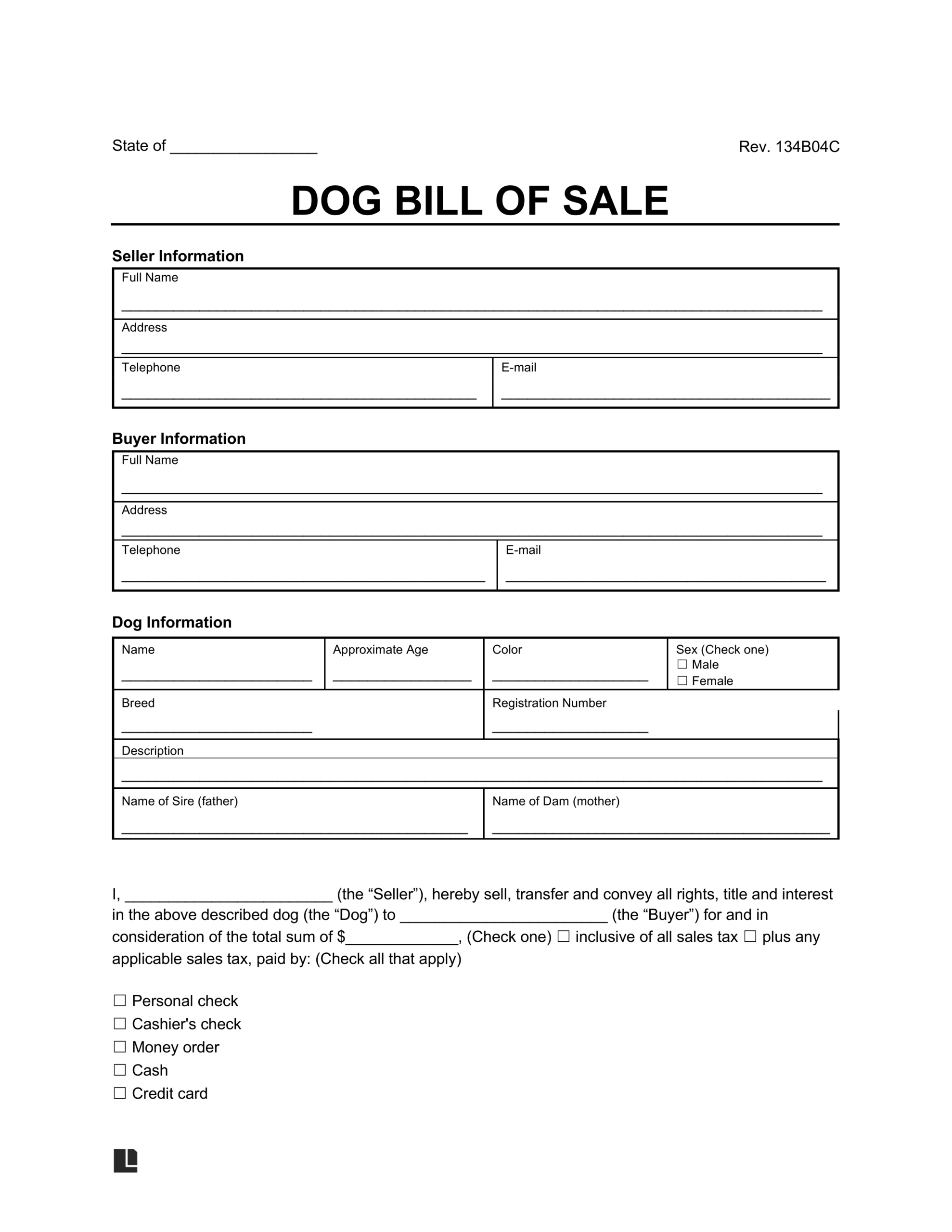 Free Dog/Puppy Bill Of Sale Template | Pdf &amp;amp; Word in Free Printable Bill Of Sale For Puppy