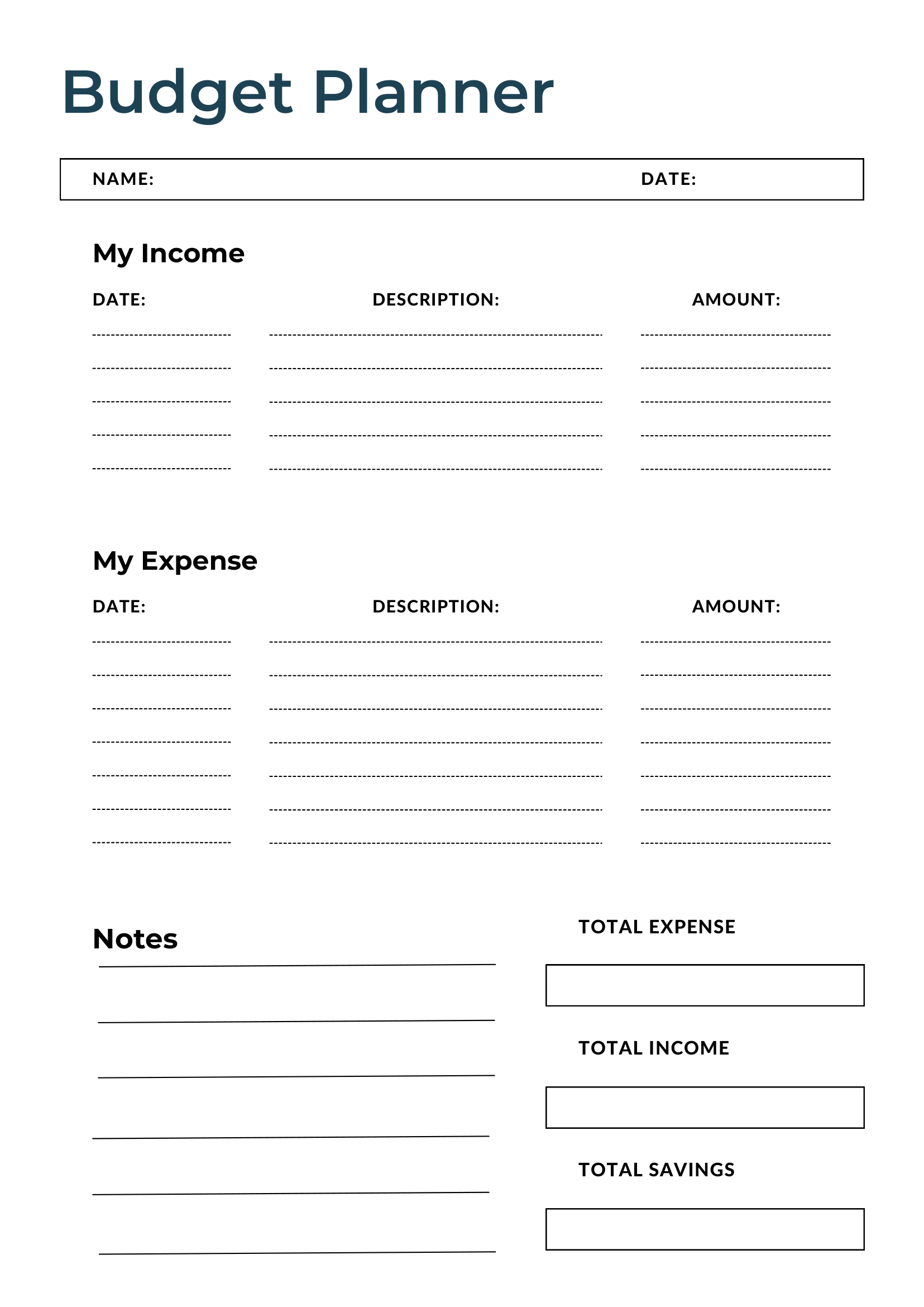 Free Download Printable Monthly Budget Planner Pdf Templates with FREE Printable Budget Planner Template