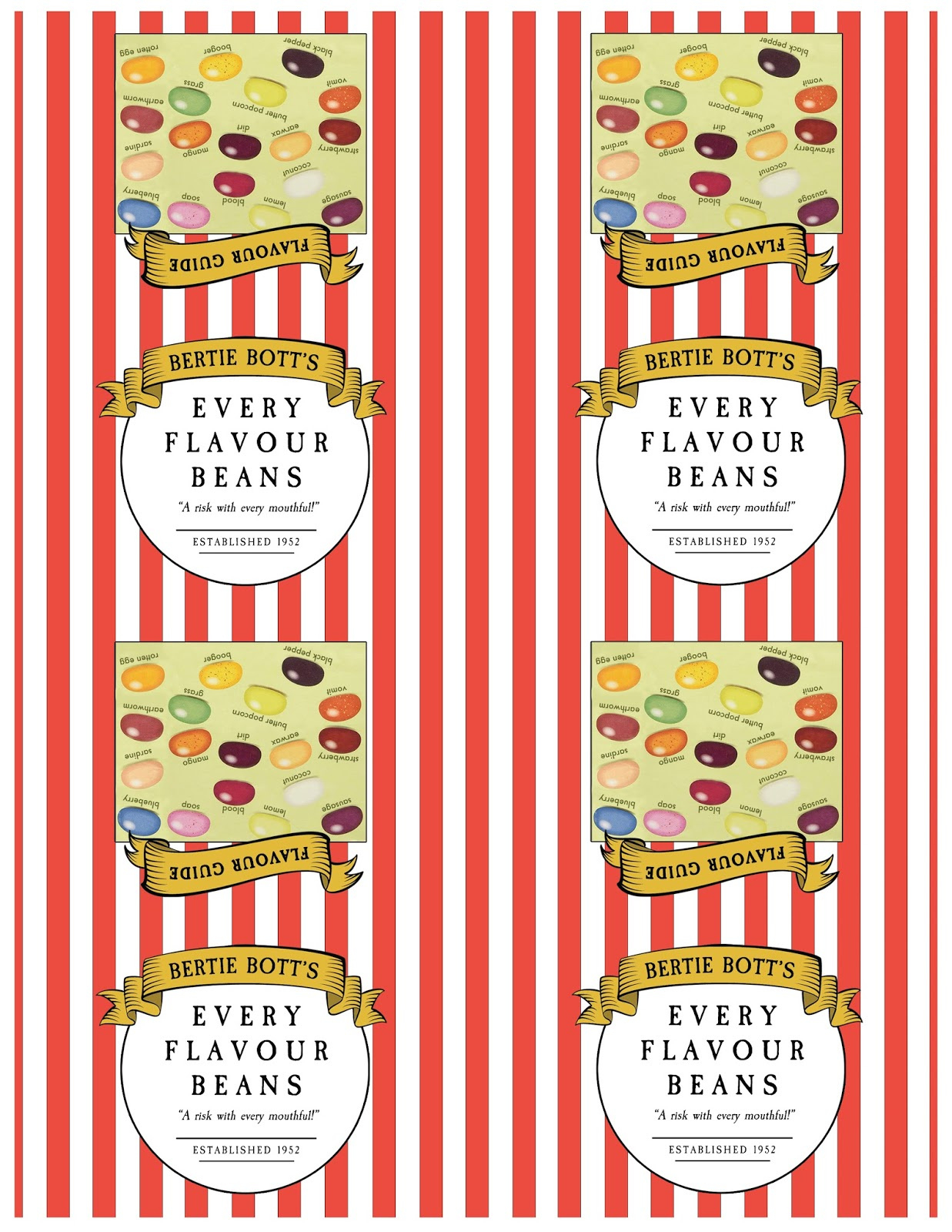 Free Downloadable Label For Bertie Bott&amp;#039;S Jelly Beans Using Trader regarding Free Printable Bertie Botts Every Flavor Beans Label