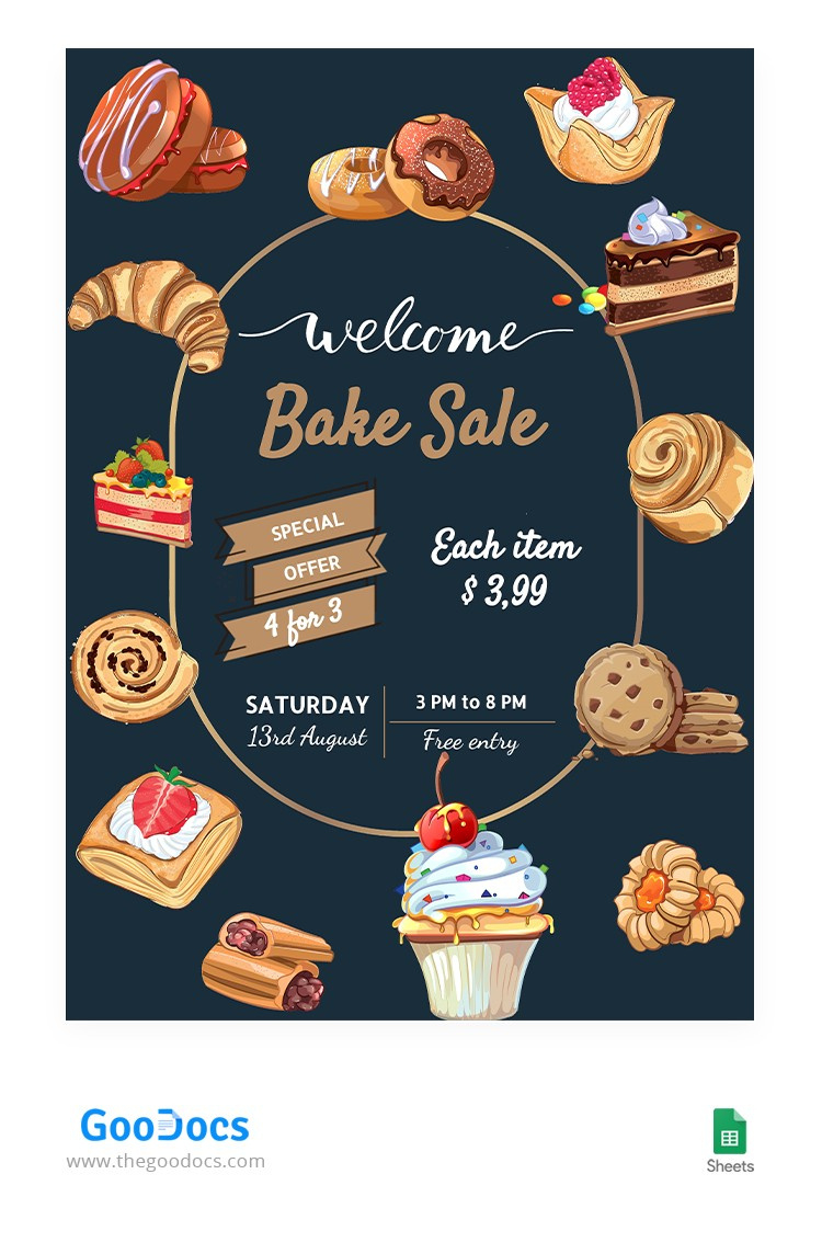 Free Dunkler Gebraucht-Sale-Flyer Vorlage | Thegoodocs throughout Free Printable Bake Sale Templates