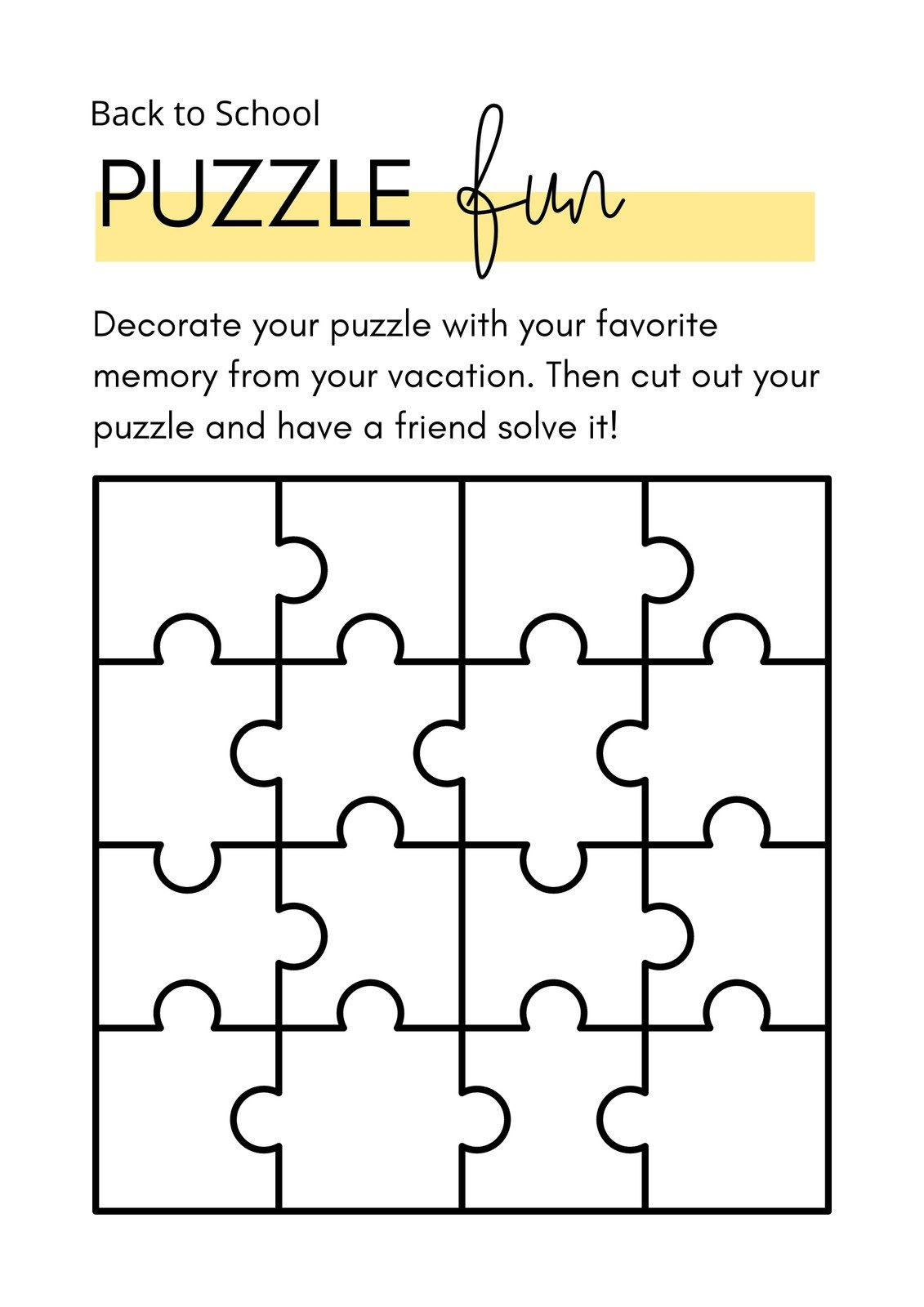 Free Editable Puzzle Templates | Canva with FREE Printable Blank Puzzle Pieces