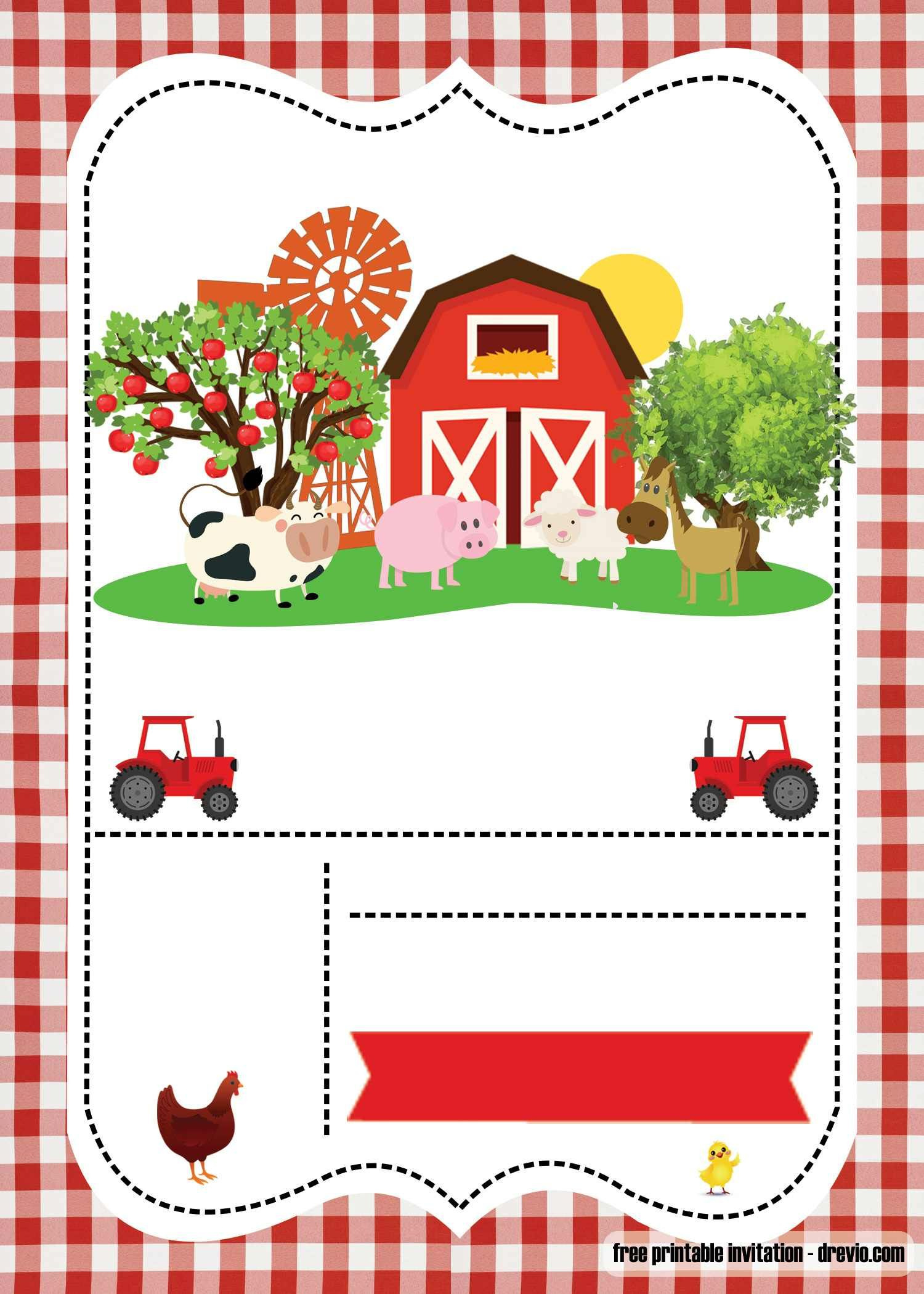 Free Farm Party Invitation Template – Printable intended for FREE Printable Blank Farm Invitations