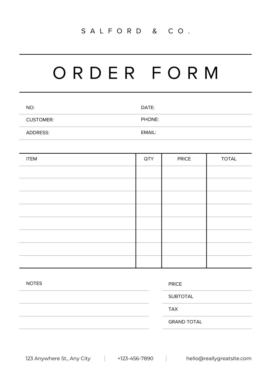 Free Form Document Templates To Customize And Print | Canva with regard to FREE Printable Blank Order Forms