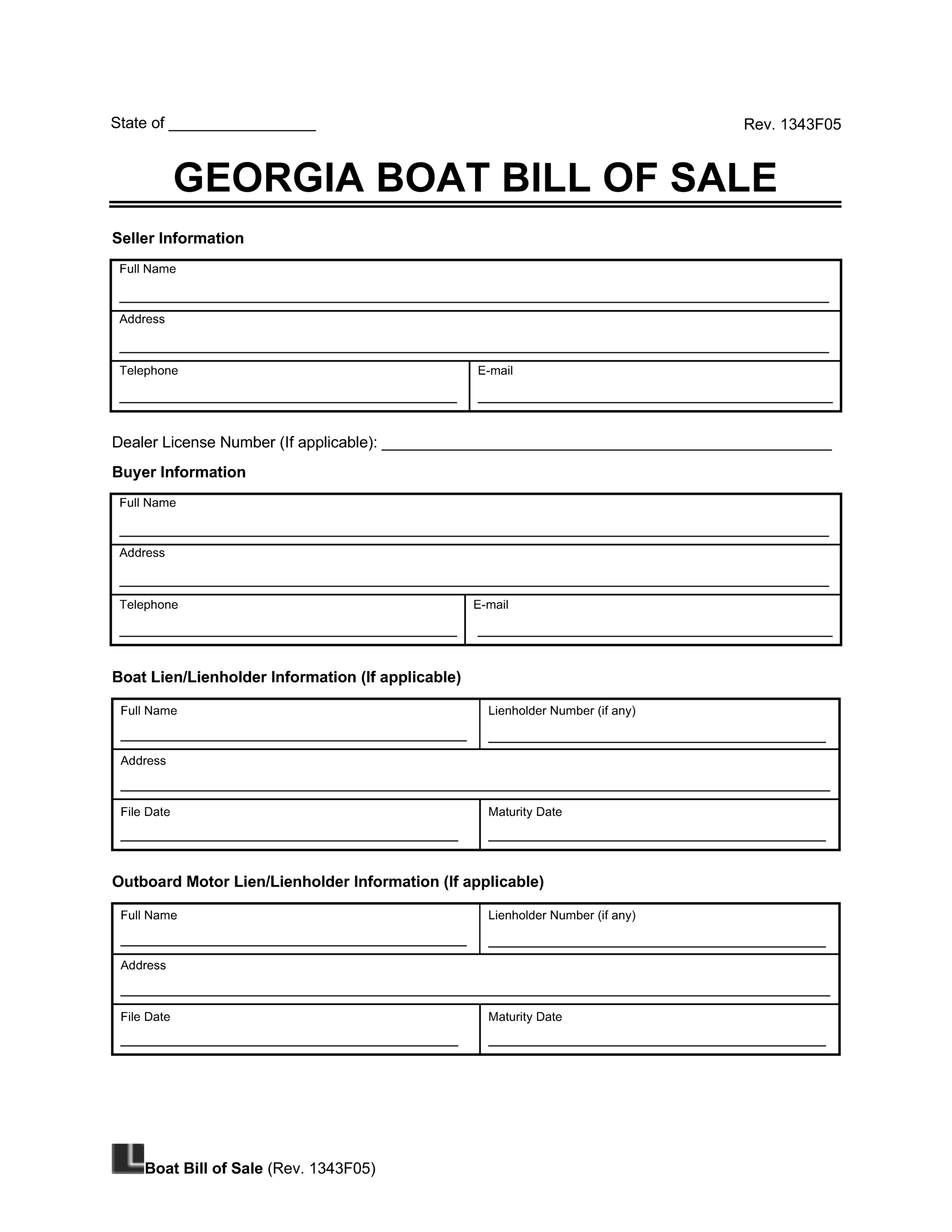 Free Georgia Boat Bill Of Sale Template | Pdf &amp;amp; Word regarding Free Printable Boat Bill Of Sale Georgia