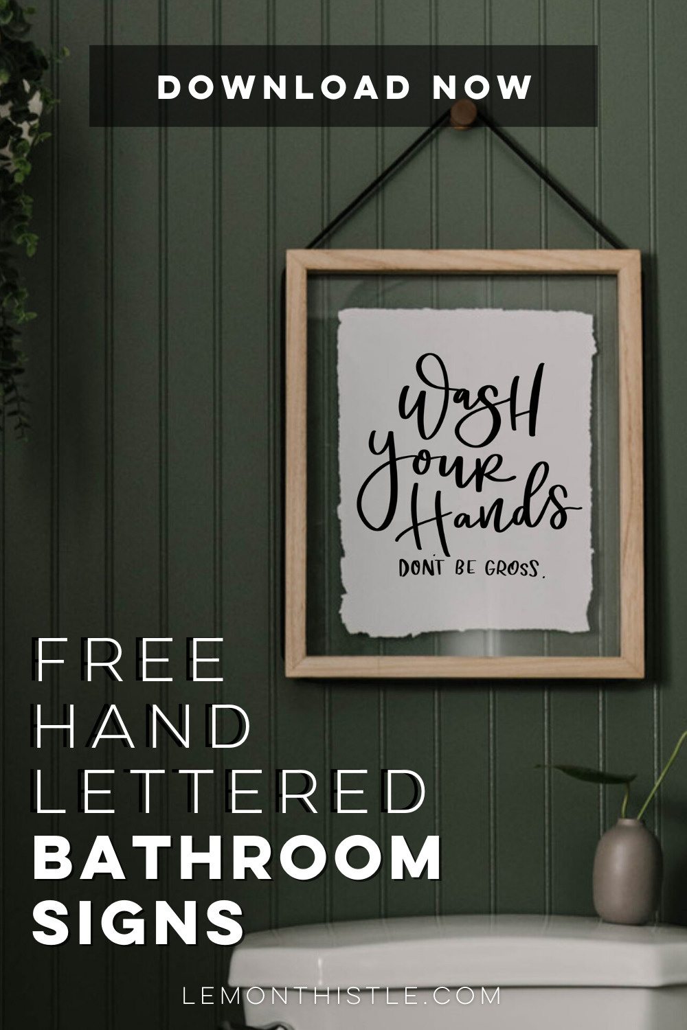 Free Hand Lettered Printable Bathroom Signs - Lemon Thistle regarding FREE Printable Bathroom Signs Funny