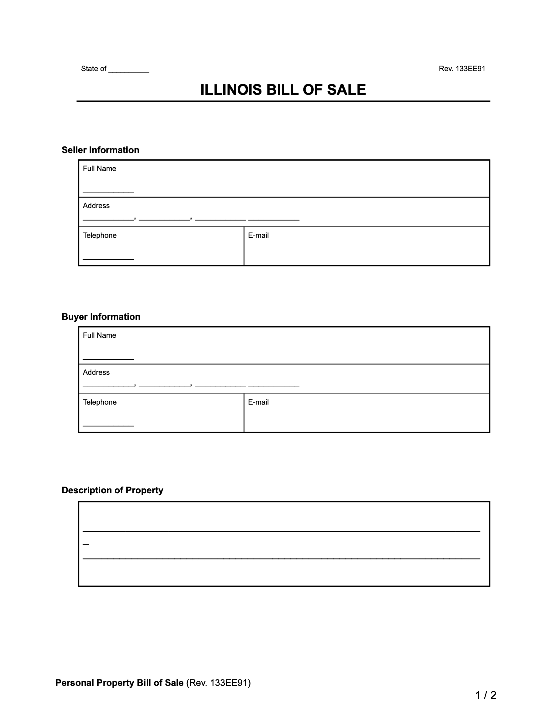 Free Illinois Bill Of Sale Forms - Pdf &amp;amp; Word | Legal Templates with FREE Printable Bill of Sale For Car Illinois
