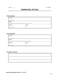 Free Kansas Bill Of Sale Forms - Pdf &amp; Word | Legal Templates regarding Free Printable Bill Of Sale Kansas