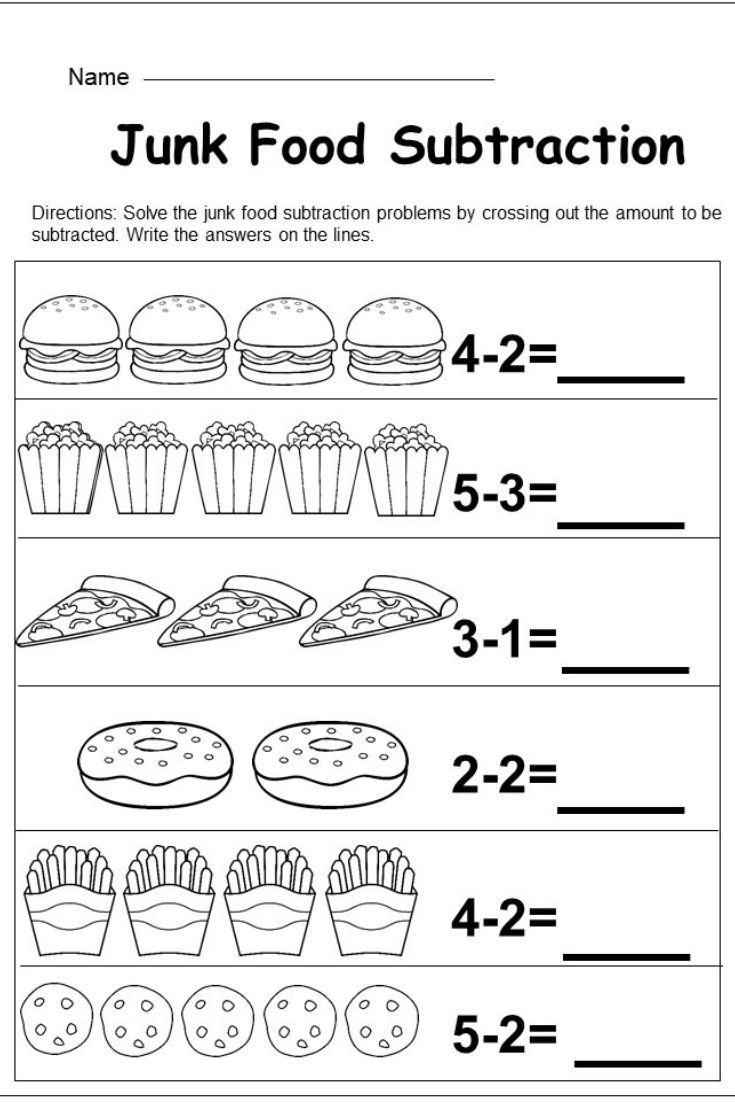 Free Kindergarten Subtraction Worksheet - Kindermomma in Free Printable Basic Subtraction Worksheets