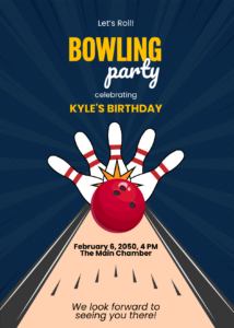 Free Let???S Roll Bowling Invitation Template To Edit Online for FREE Printable Bowling Birthday Invitations