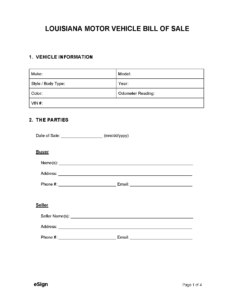 Free Louisiana Bill Of Sale Forms | Pdf | Word for FREE Printable Bill of Sale Louisiana