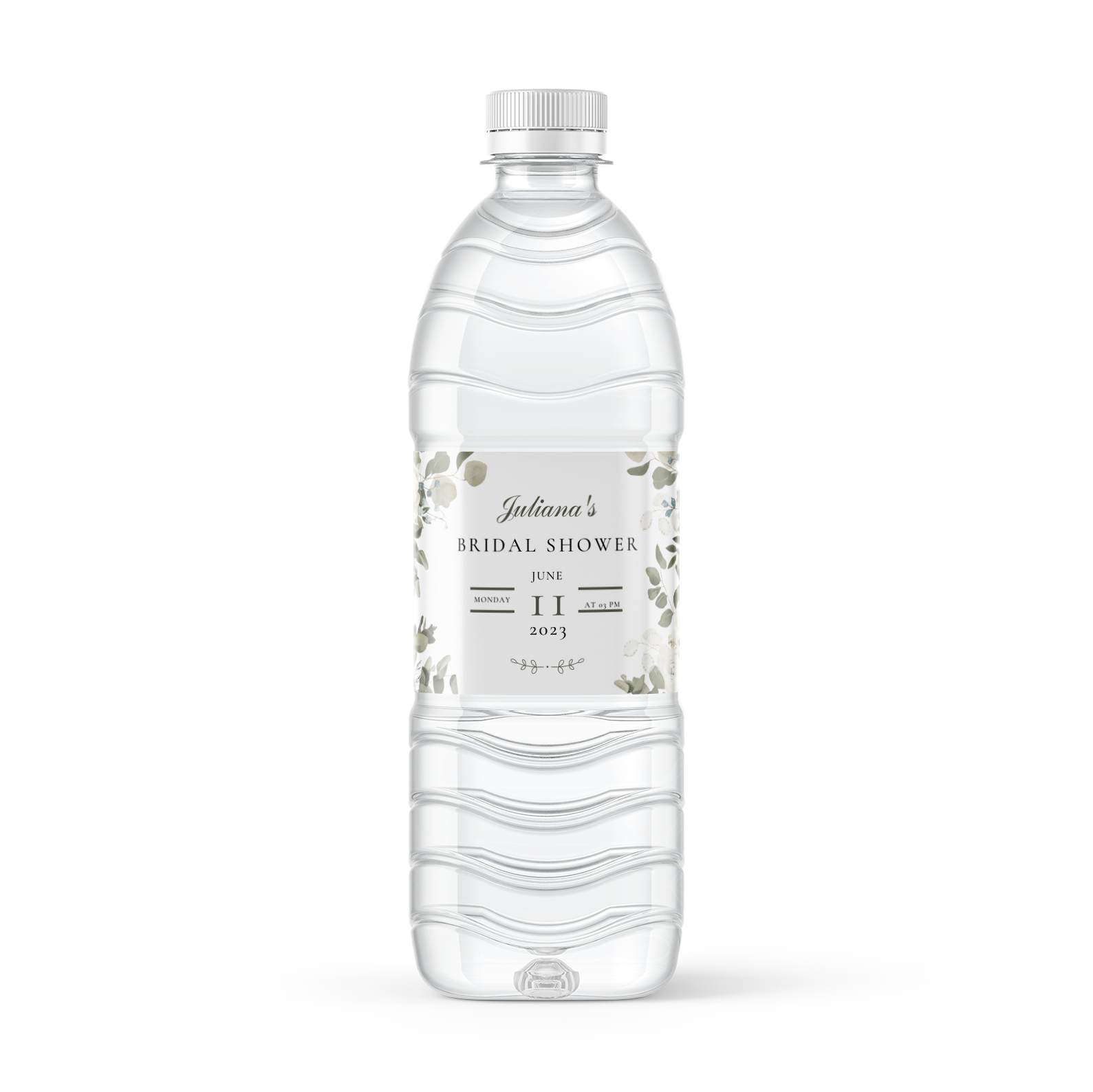 Free Luxury Floral Bridal Shower Design For 8X2 Inch Water Bottle within Free Printable Bridal Shower Water Bottle Labels