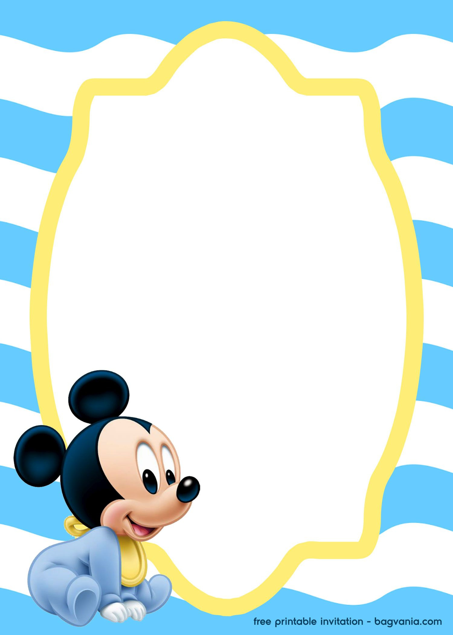 Free Mickey Mouse Baby Invitation Template in FREE Printable Blank Mickey Mouse Invitations