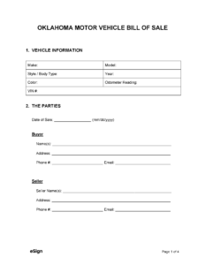 Free Oklahoma Bill Of Sale Forms | Pdf | Word in FREE Printable Bill of Sale Oklahoma