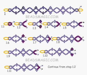 Free Pattern For Bracelet Azora | Beads Magic regarding Free Printable Beaded Bracelet Patterns