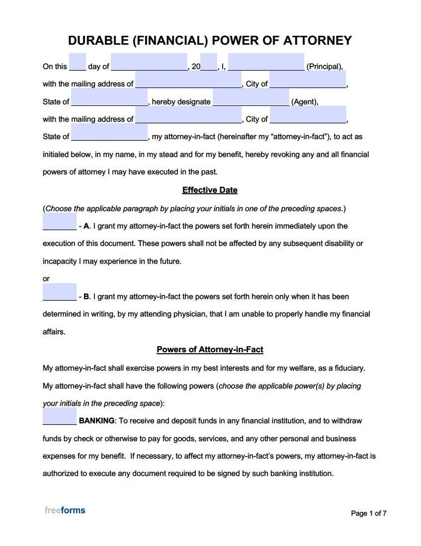 Free Power Of Attorney Forms | Pdf | Word for Free Printable Blank Power Of Attorney Form