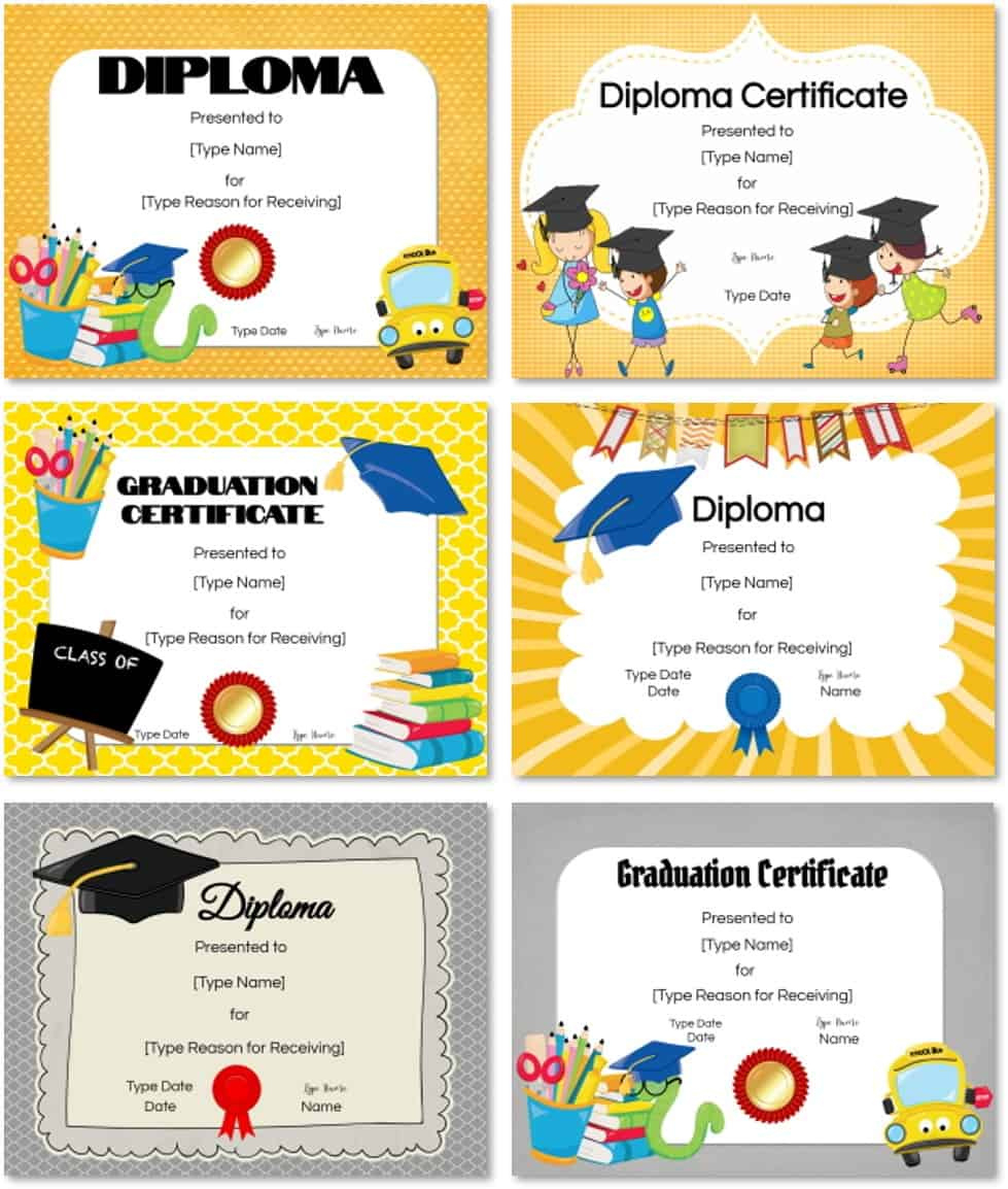 Free Preschool And Kindergarten Graduation Certificate Templates throughout Free Printable Award Certificates For Preschoolers