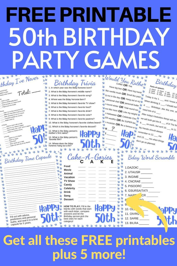 Free Printable 50Th Birthday Party Games intended for FREE Printable Birthday Party Games For Adults