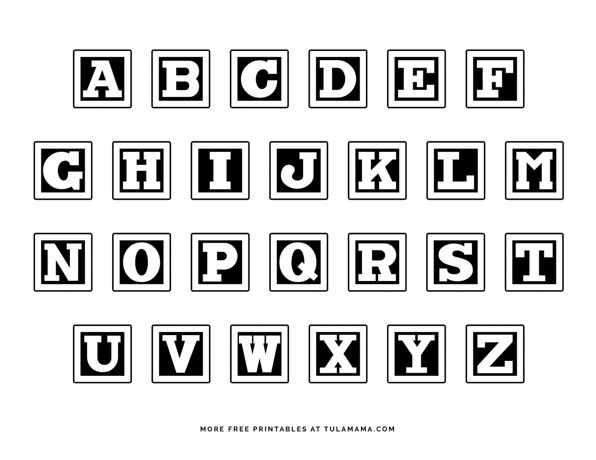 Free Printable Alphabet Blocks &amp;amp; Coloring Pages - Tulamama throughout Free Printable Block Letters Printable