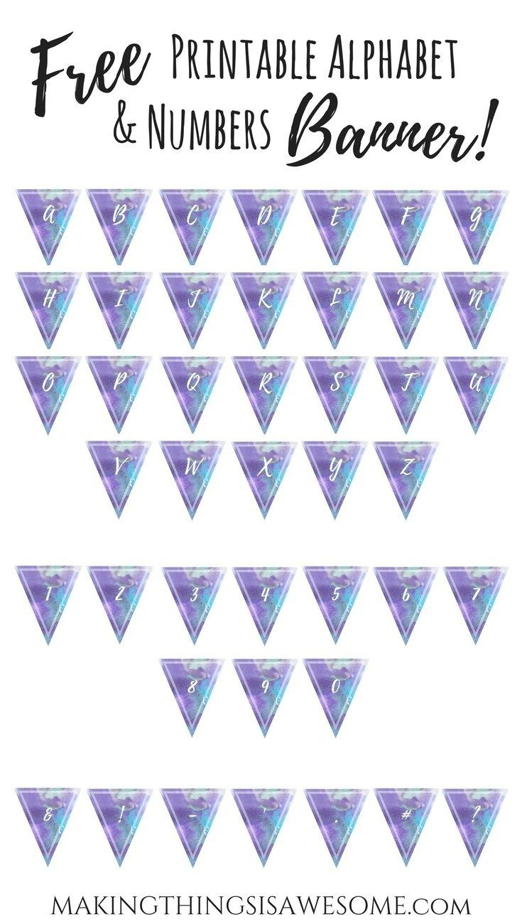 Free Printable Alphabet Letters And Numbers: To Create Your Own throughout Free Printable Banner Letters Purple