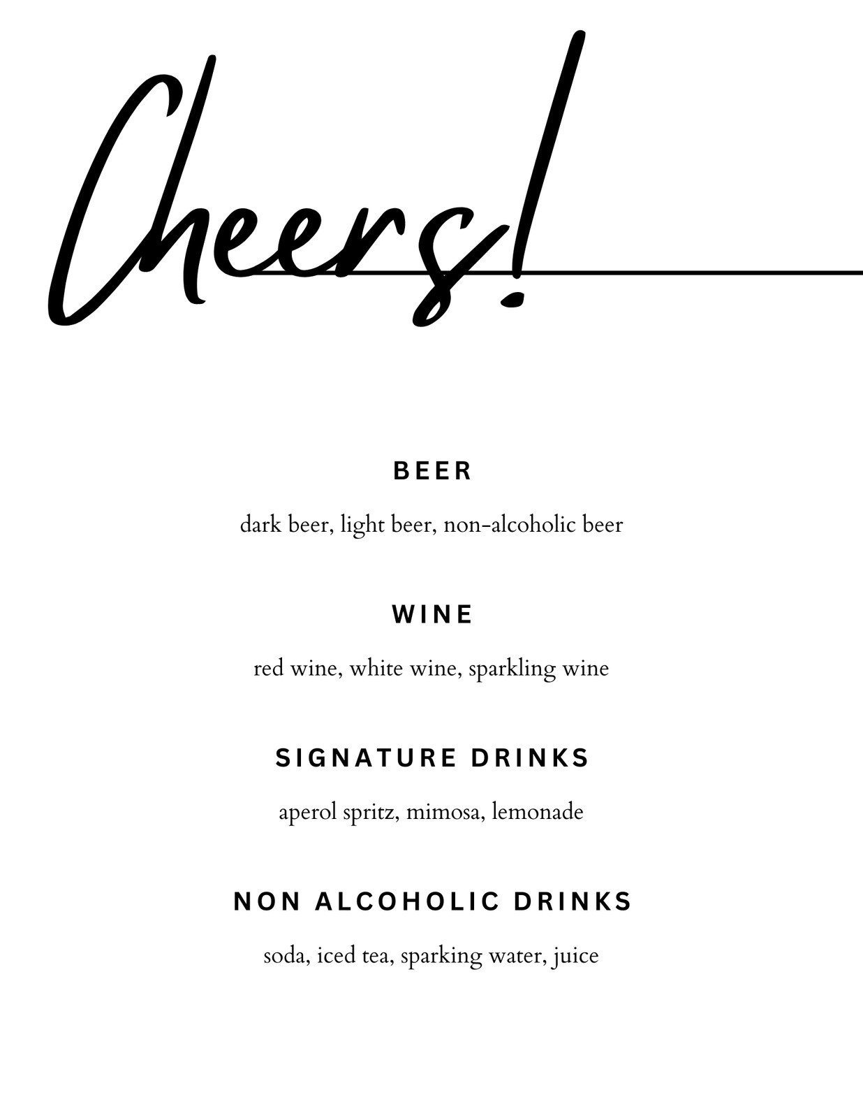 Free Printable And Customizable Bar Menu Templates | Canva in Free Printable Bar Menu Templates