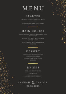 Free Printable And Customizable Dinner Party Menu Templates | Canva pertaining to FREE Printable Birthday Menu Templates