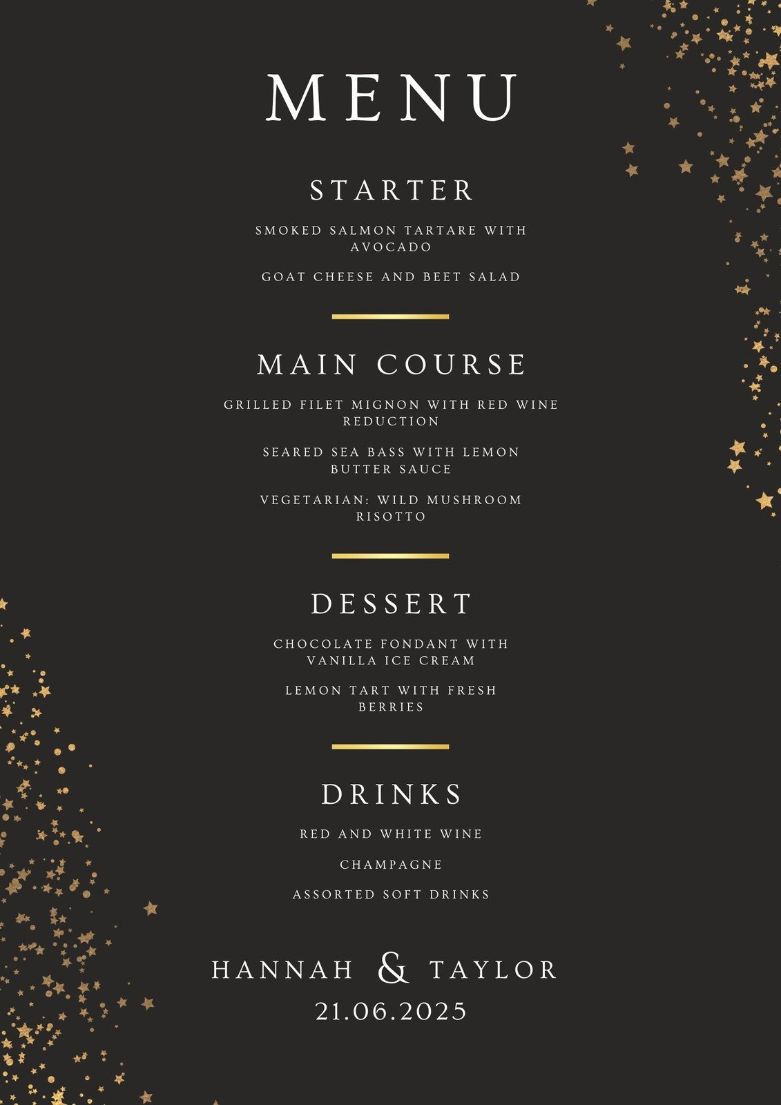 Free Printable And Customizable Dinner Party Menu Templates | Canva pertaining to FREE Printable Birthday Menu Templates