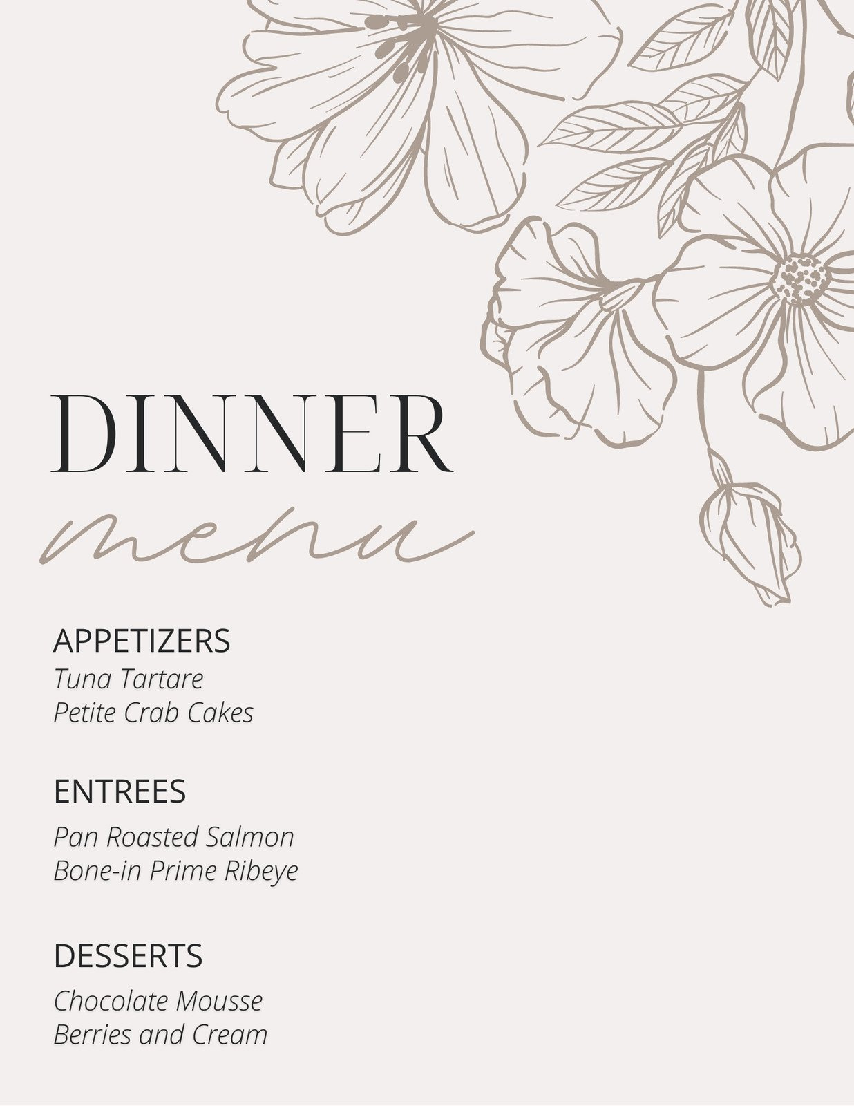 Free Printable And Customizable Dinner Party Menu Templates | Canva within Free Printable Birthday Menu Templates