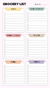 Free Printable And Customizable Grocery List Templates | Canva within Free Printable Basic Grocery List