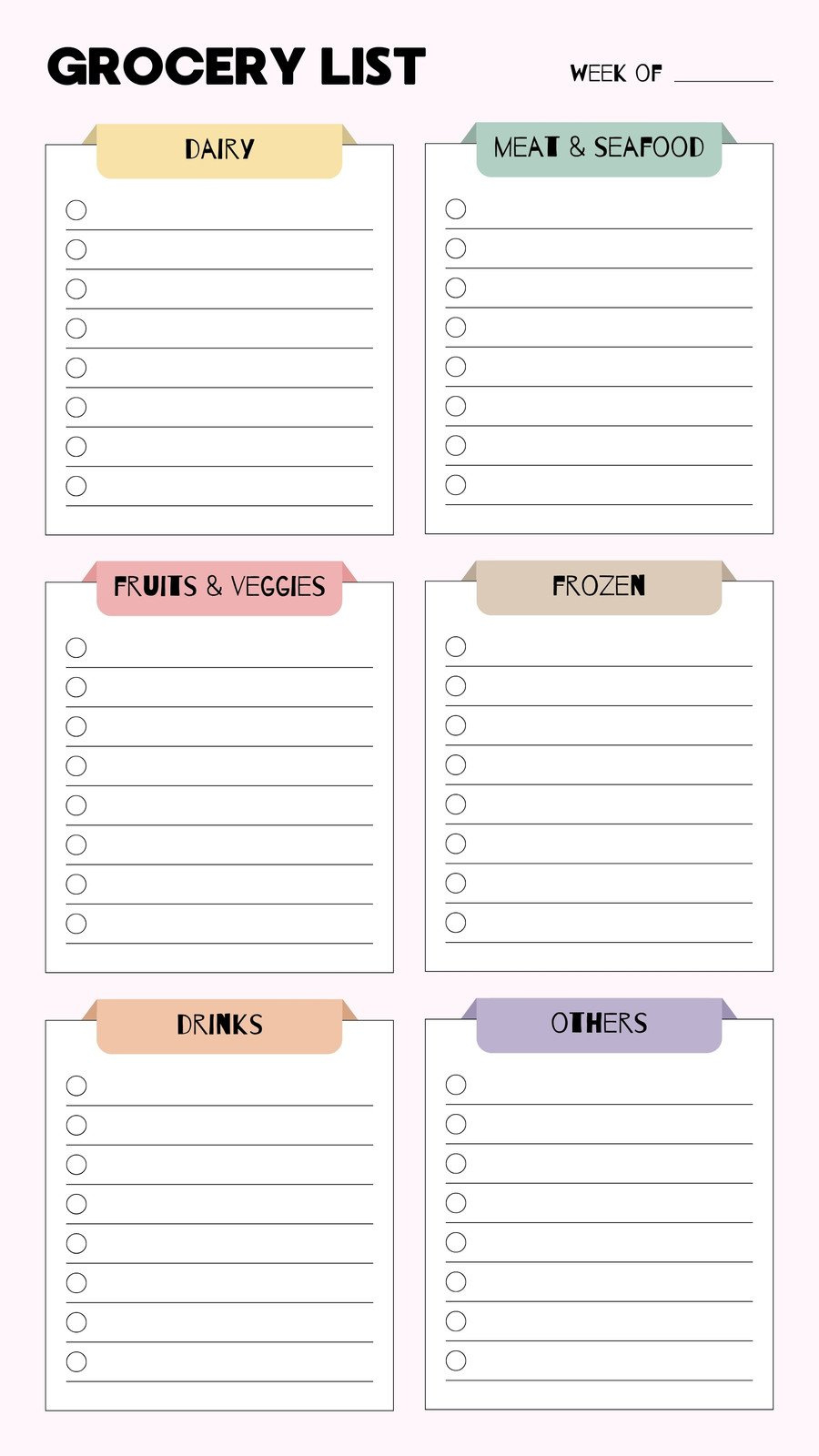 Free Printable And Customizable Grocery List Templates | Canva within Free Printable Blank Grocery List