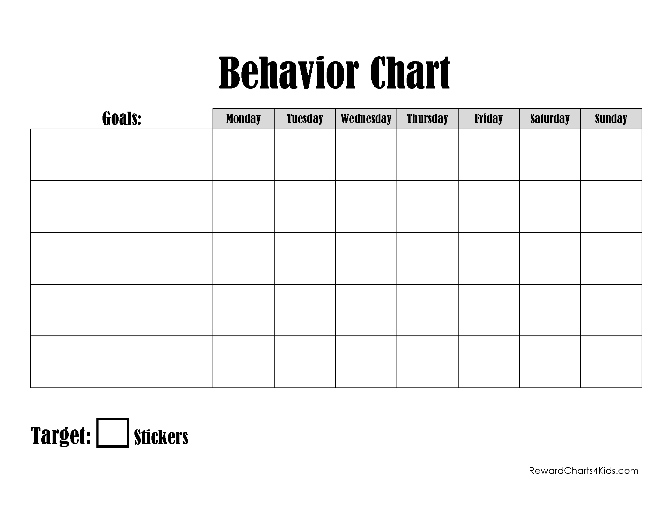 Free Printable And Editable Odd Behavior Chart within FREE Printable Behavior Charts For Elementary Students