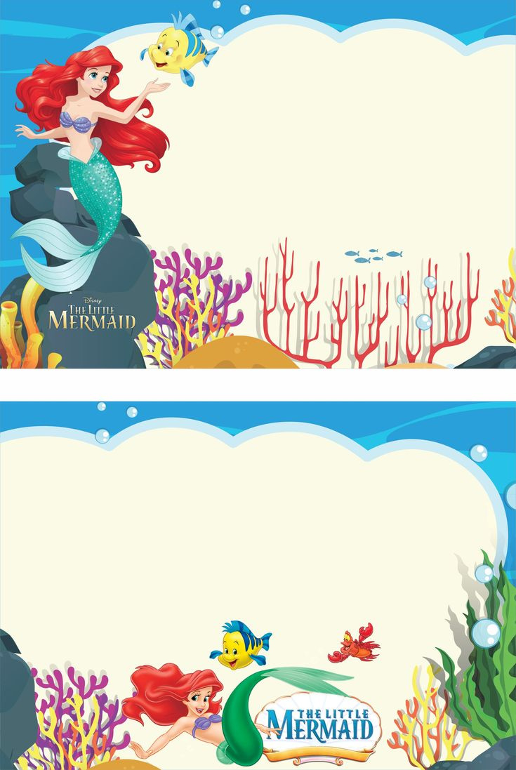 Free Printable Ariel The Little Mermaid Party Supplies within Free Printable Ariel Birthday Invitations