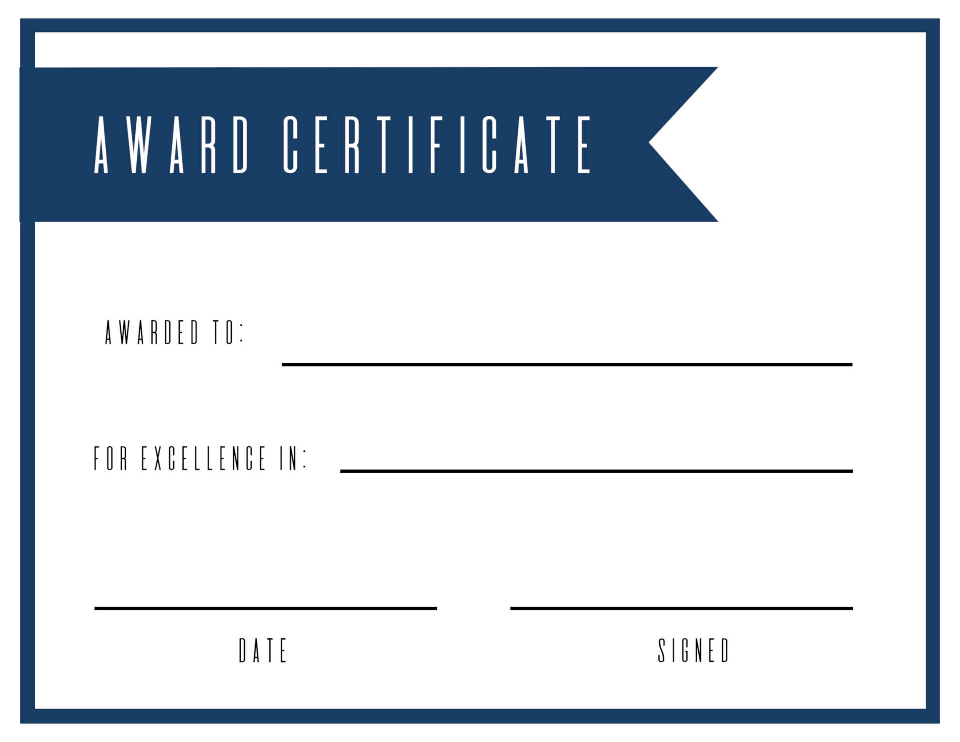 Free Printable Award Certificate Template - Paper Trail Design inside Free Printable Blank Award Certificates