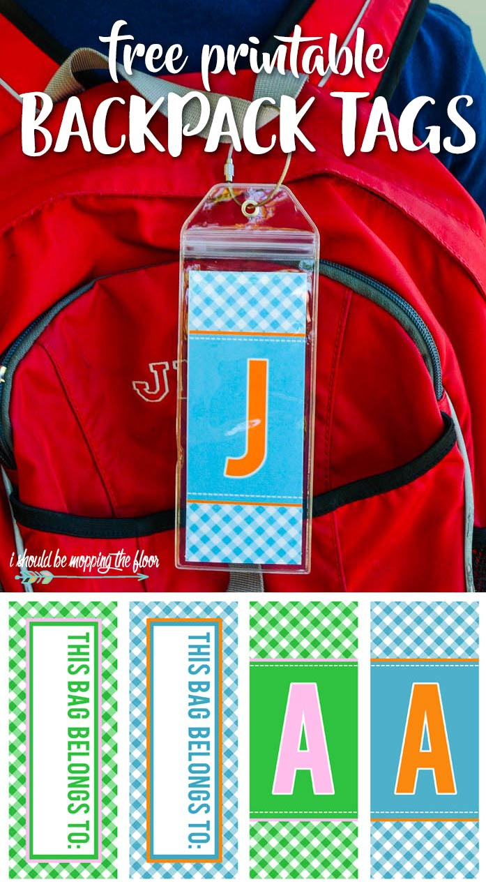 Free Printable Backpack Tags | I Should Be Mopping The Floor throughout Free Printable Backpack Name Tags