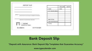 Free Printable Bank Deposit Slip Examples [Filled Out] +Pdf with Free Printable Bank Deposit Slip Template