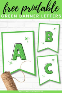Free Printable Banner Letters Green with Free Printable Banner Letters Green
