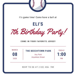 Free Printable Baseball Party Invitation Templates | Canva intended for FREE Printable Baseball Birthday Invitations