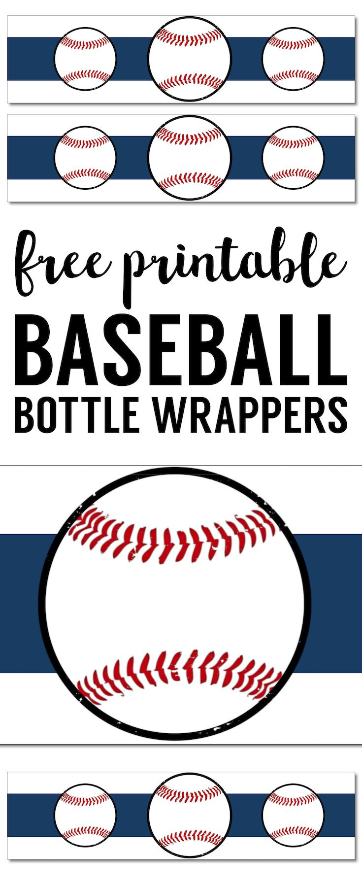 Free Printable Baseball Water Bottle Labels - Paper Trail Design in FREE Printable Baseball Water Bottle Labels