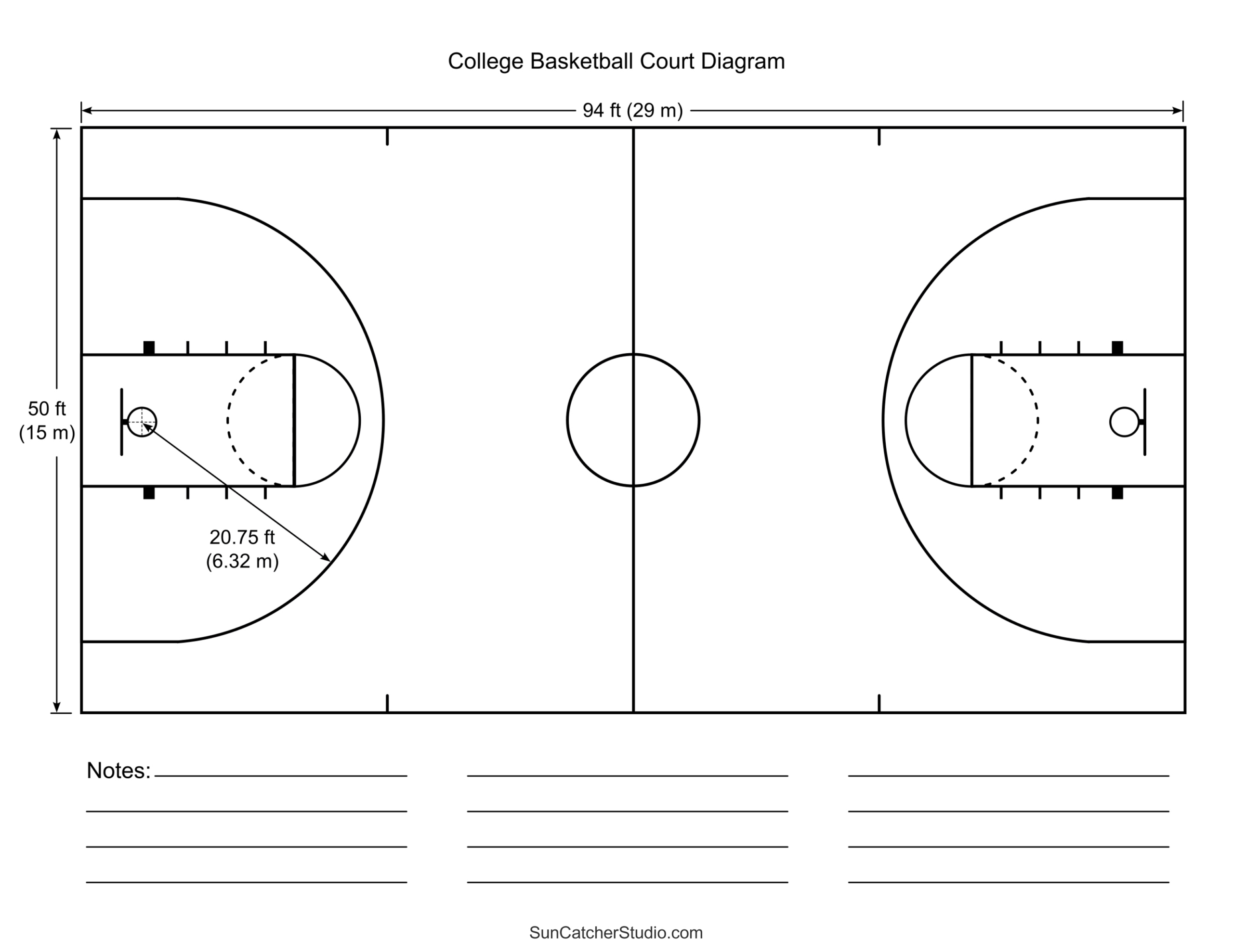 Free Printable Basketball Court Diagrams &amp;amp; Layout – Free in Free Printable Basketball Play Sheets