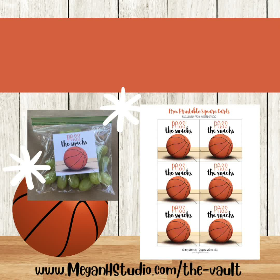 Free Printable Basketball Snack Tags - Meganhstudio with regard to Free Printable Basketball Gift Tags