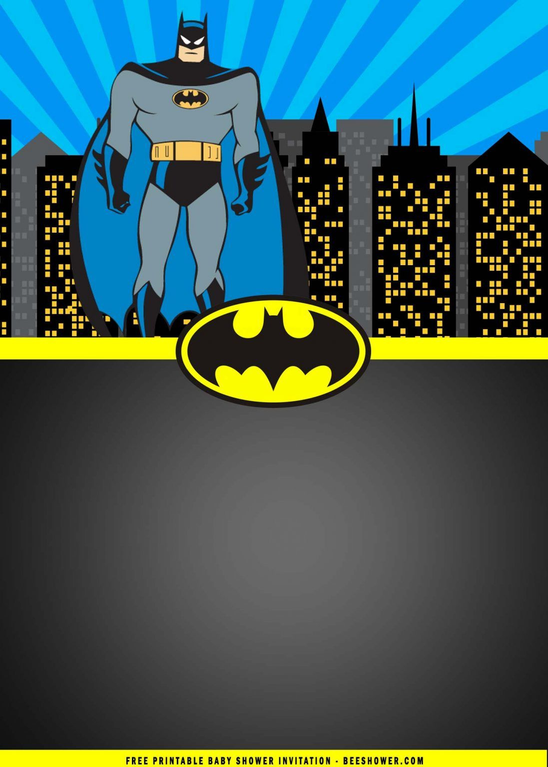 Free Printable) - Batman Birthday Party Invitation Templates pertaining to Free Printable Batman Birthday Invitations