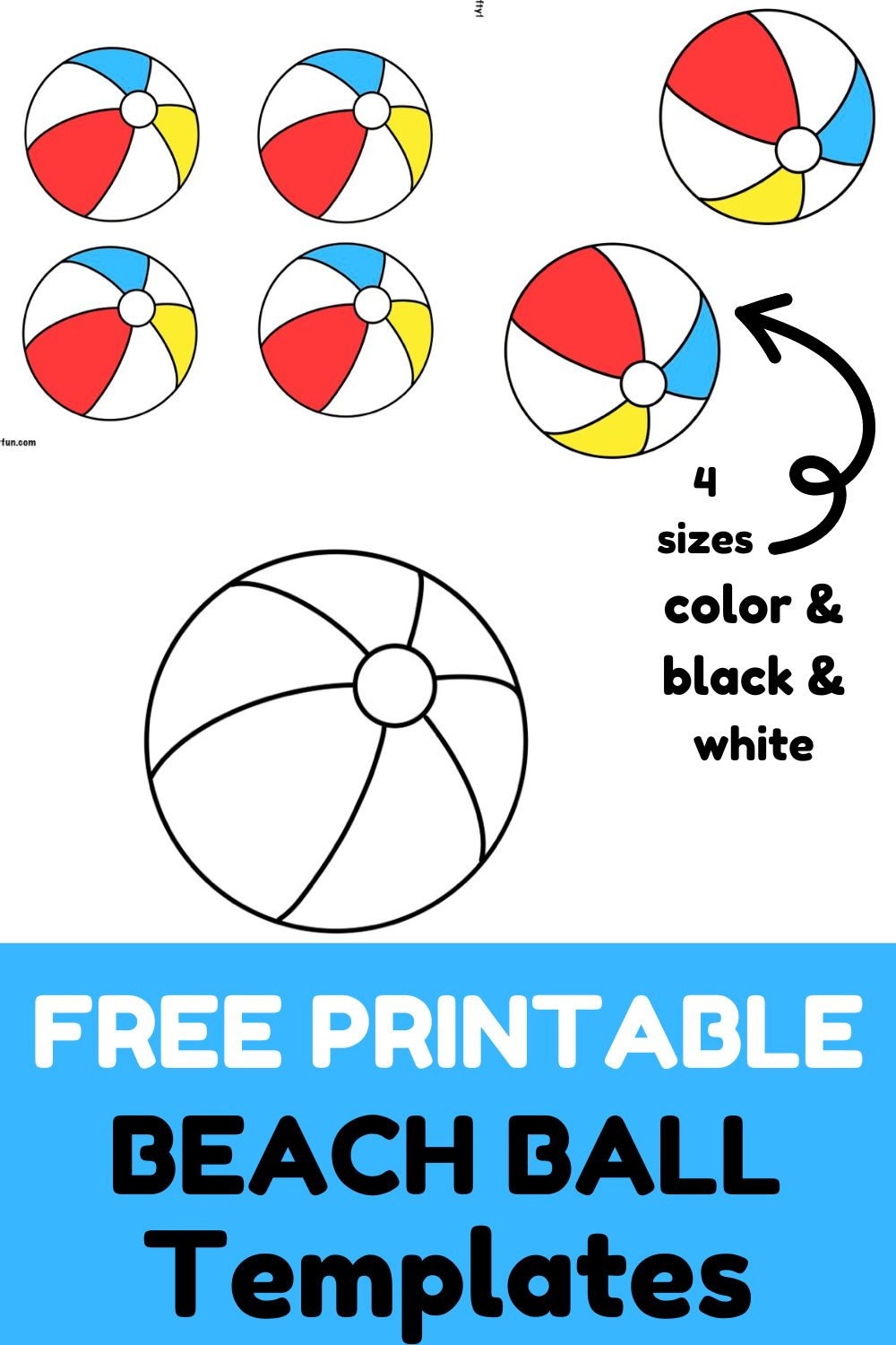 Free Printable Beach Ball Template And Coloring Page - regarding FREE Printable Beach Ball Template