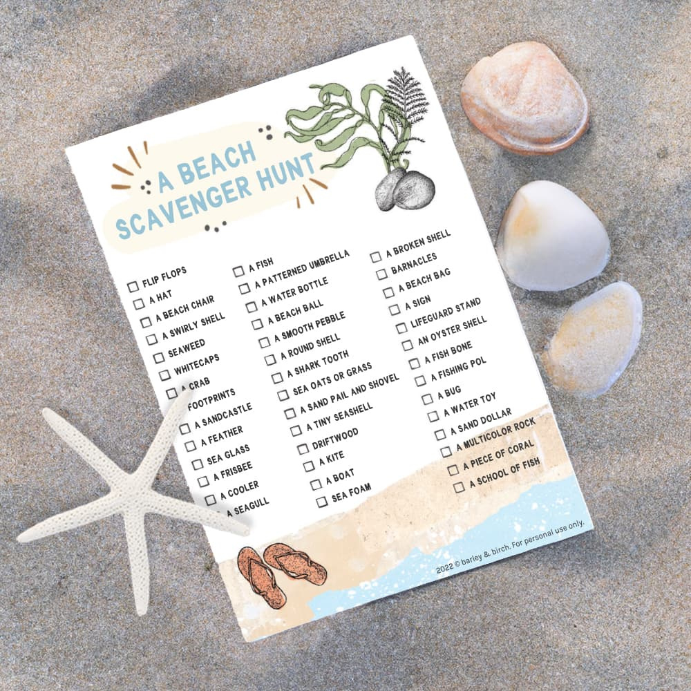 Free Printable Beach Scavenger Hunts For Kids Of All Ages throughout FREE Printable Beach Scavenger Hunt