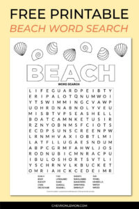 Free Printable Beach Word Search Puzzle with Free Printable Beach Word Search