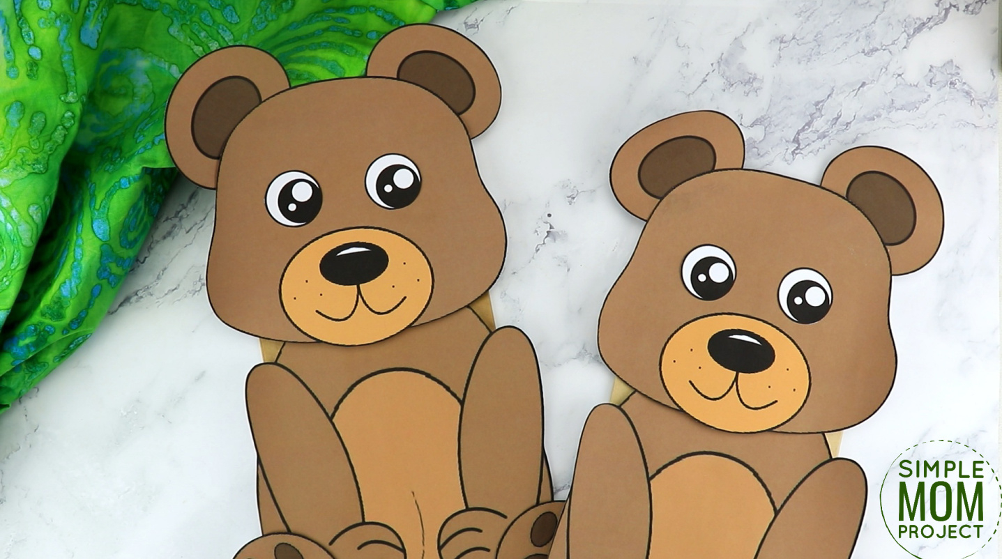 Free Printable Bear Paper Bag Puppet Template - Simple Mom Project within Free Printable Brown Bear Template
