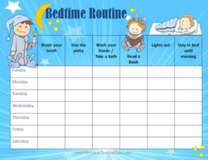Free Printable Bedtime Routine Chart | Customize Online Then Print within FREE Printable Bedtime Reward Chart