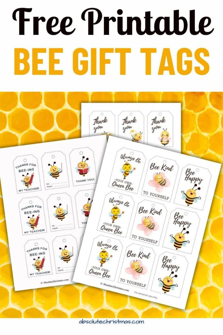 Free Printable Bee Gift Tags throughout Free Printable Bee Gift Tags