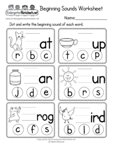 Free Printable Beginning Sounds Worksheet regarding FREE Printable Beginning Sounds Worksheets For Kindergarten