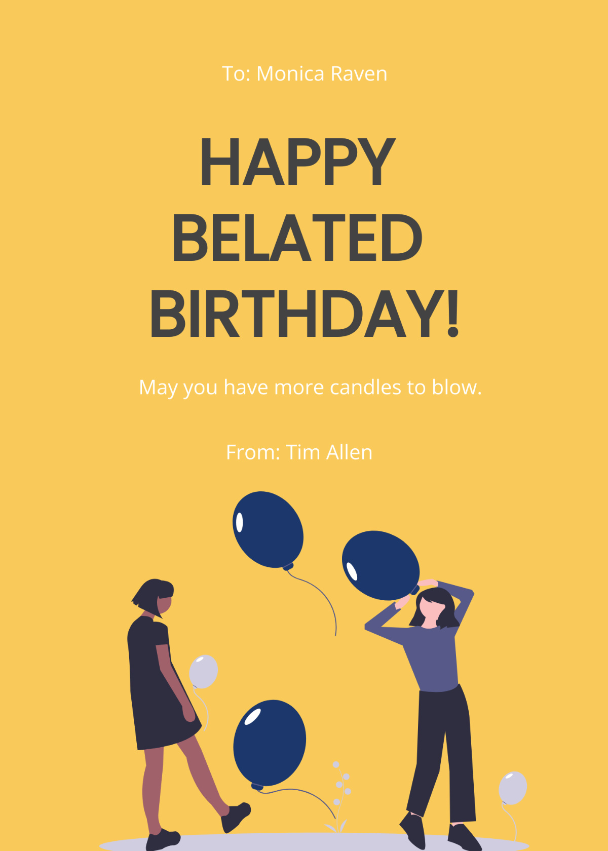 Free Printable Belated Birthday Card Template To Edit Online regarding FREE Printable Belated Birthday Cards